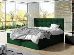 Veneti Kontinentální manželská postel 140x200 CAROLA - zelená + topper ZDARMA