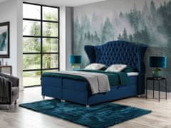 Veneti Kontinentální manželská postel 140x200 NEIVA - modrá + topper ZDARMA