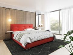 Veneti Čalouněná manželská postel 160x200 YADRA - červená ekokůže