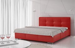 Veneti Čalouněná manželská postel 140x200 YADRA - červená ekokůže