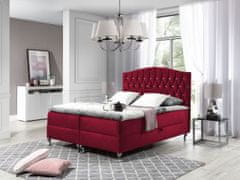 Veneti Kontinentální manželská postel 140x200 SALOMON - červená + topper ZDARMA