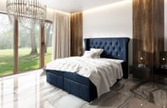 Veneti Elegantní čalouněná postel Maximo 180x200, modrá