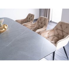 Veneti Rozkládací jídelní stůl OHAN - 180x95, šedý mramor / ořech