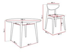 Veneti Kulatý jídelní stůl 120 cm se 4 židlemi OLMIO 1 - černý