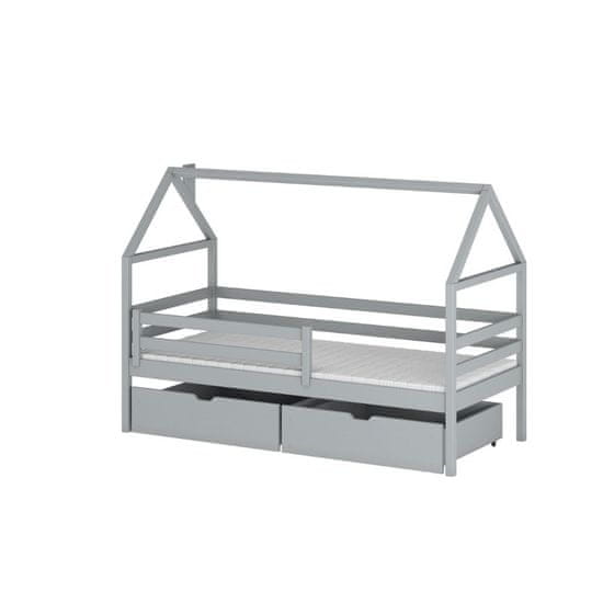 Veneti Dětská postel se šuplíky ALIA - 80x160, šedá