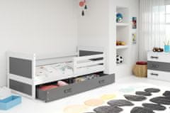 Veneti Dětská postel s úložným prostorem bez matrace 90x200 FERGUS - bílá / grafit