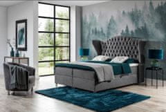 Veneti Luxusní boxspringová postel 180x200 RIANA - šedá + topper ZDARMA