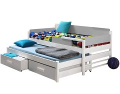 Veneti Dětská postel s přistýlkou 80x180 SELTERS - bílá / zebrano