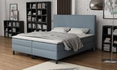 Veneti Čalouněná manželská postel 140x200 s nožičkami 12 cm CYRILA - modrá
