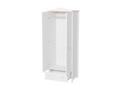 Veneti Šatní skříň 85 cm do dětského pokoje LEGUAN 2 - bílá / růžová