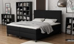 Veneti Čalouněná manželská postel 180x200 s nožičkami 12 cm CYRILA - černá