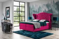 Veneti Luxusní boxspringová postel 180x200 RIANA - růžová + topper ZDARMA