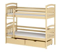 Veneti Dětská patrová postel s úložným prostorem LUCIE - 80x200, borovice