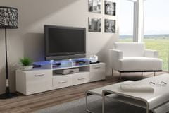 Veneti Televizní stolek SOBRAL - bílý / lesklý bílý