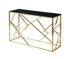 Veneti Designový konzolový stolek PIM 2 - černý mramor / zlatý