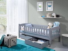 Veneti Dětská postel se zábranou GERTA - 80x180, šedá