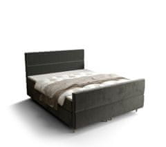 Veneti Kontinentální manželská postel ANGELES PLUS - 160x200, tmavě šedá