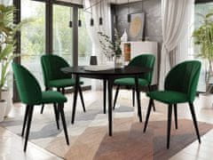 Veneti Kulatý jídelní stůl 120 cm se 4 židlemi NOWEN 1 - černý / zelený