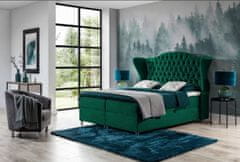 Veneti Luxusní boxspringová postel 180x200 RIANA - zelená + topper ZDARMA