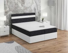 Veneti Boxspringová postel 160x200 SISI, černá + bílá eko kůže