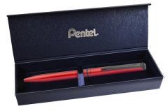 Pentel Kuličkové pero "EnerGel BL-2507", modrá, 0,35 mm, otočný mechanismus, kovové, matně červené tělo, BL2507B-CK