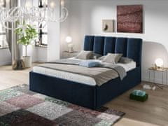 Veneti Čalouněná manželská postel 140x200 TRALEE - modrá