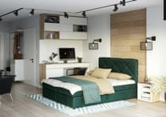 Veneti VÝPRODEJ - Manželská postel s prošíváním KATRIN 180x200, zelená