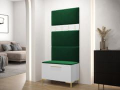 Veneti Nábytek do předsíně s čalouněnými panely ANDORA 3 - bílý / zelený