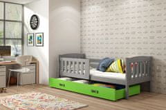 Veneti Dětská postel s úložným prostorem bez matrace 80x190 BRIGID - grafit / zelená