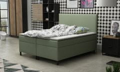 Veneti Čalouněná manželská postel 180x200 s nožičkami 12 cm MIRKA - zelená