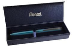 Pentel Kuličkové pero "EnerGel BL-2507", modrá, 0,35 mm, otočný mechanismus, kovové, matně tyrkysové tělo, BL2507S-CK
