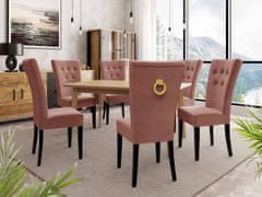 Veneti Luxusní jídelní set NOWEN 3 - hnědý / černý / růžový + pozlacené klepadlo