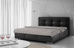 Veneti Čalouněná manželská postel 160x200 YADRA - černá ekokůže