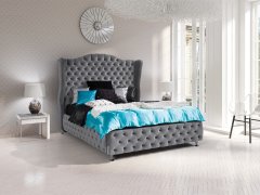 Veneti Čalouněná manželská postel 160x200 PLON - světlá šedá