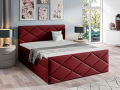 Veneti Kontinentální manželská postel 160x200 MATIA - červená + topper ZDARMA