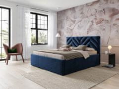 Veneti Manželská postel s úložným prostorem 140x200 SUELA - modrá