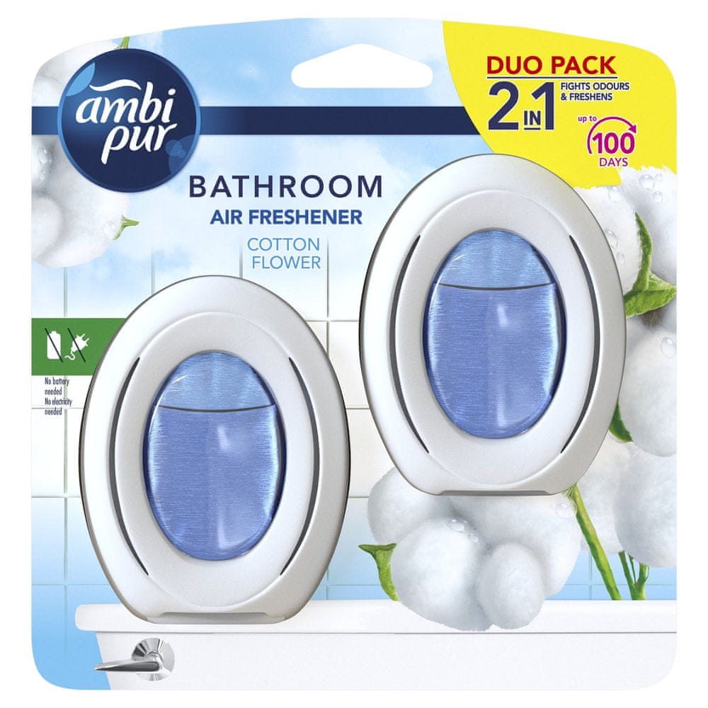 Levně Ambi Pur Bathroom Cotton Fresh Osvěžovač Vzduchu 2 ks