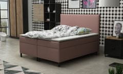 Veneti Čalouněná manželská postel 140x200 s nožičkami 12 cm MIRKA - růžová