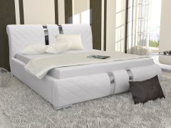 Veneti Čalouněná manželská postel 160x200 ZOILA - bílá ekokůže