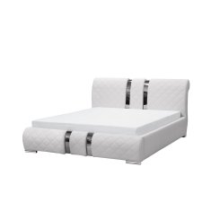 Veneti Čalouněná manželská postel 160x200 ZOILA - bílá ekokůže