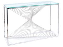 Veneti Konzolový stolek ITAY - transparentní / stříbrný