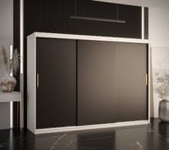 Veneti Skříň s posuvnými dveřmi PAOLA - šířka 250 cm, bílá / černá