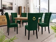Veneti Luxusní jídelní set NOWEN 3 - hnědý / černý / zelený + pozlacené klepadlo