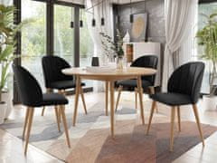 Veneti Kulatý jídelní stůl 120 cm se 4 židlemi NOWEN 1 - přírodní dřevo / černý
