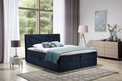 Veneti Boxspringová postel 160x200 IVANA 5 - modrá + topper ZDARMA