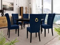 Veneti Luxusní jídelní set NOWEN 3 - černý / modrý + pozlacené klepadlo