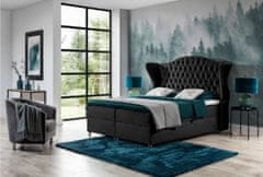 Veneti Luxusní boxspringová postel 180x200 RIANA - černá + topper ZDARMA