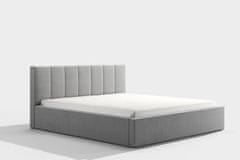 Veneti Manželská postel s úložným prostorem a roštem NEITRA - 180x200, šedá