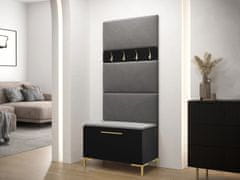 Veneti Nábytek do předsíně s čalouněnými panely ANDORA 3 - černý / šedý