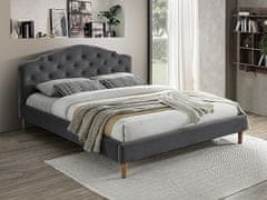 Veneti Čalouněná manželská postel MIRELA - 160x200 cm, šedá